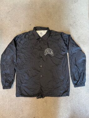 YG 4HUNNID Black Button Up Windbreaker Jacket Size L